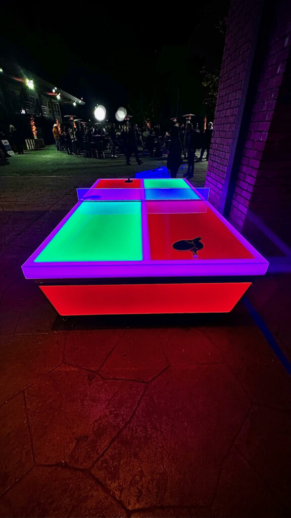 LED Lit Ping Pong Table Rental Monterey Bay and Beyond