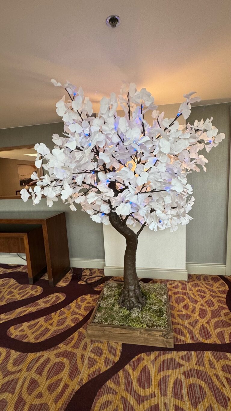 Magnificent White Gingko LED Tree