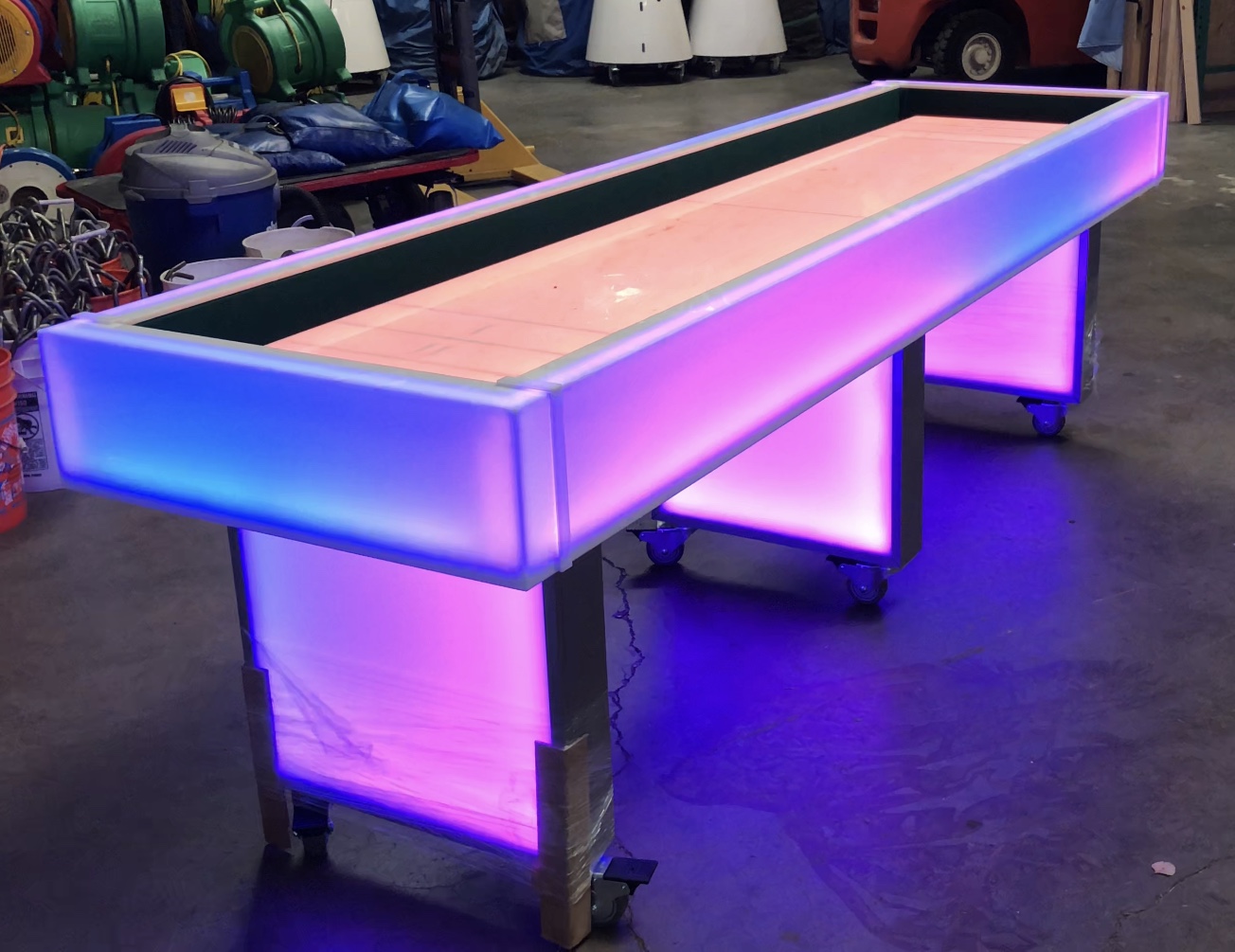 Led lighted shuffleboard game rentals San Francisco Bay Area