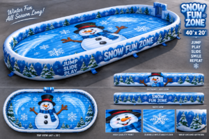 Inflatable Snowman Winter Wonderland 40' x 20' Rental